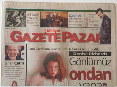 Milliyet Gazetesi Gazete Pazar Eki 20 Şubat 2000 - Lara Croft Kim Olacak?Tartışa Tartışa Bitiremedik Denise Richards Gönlümüz Ondan Yana GZ22240 - 1