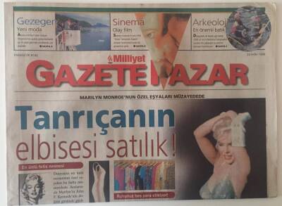 Milliyet Gazetesi Gazete Pazar Eki 24 Ekim 1999 - Marıly Monroenun Özel Eşyaları Müzayedede GZ22725 - 1
