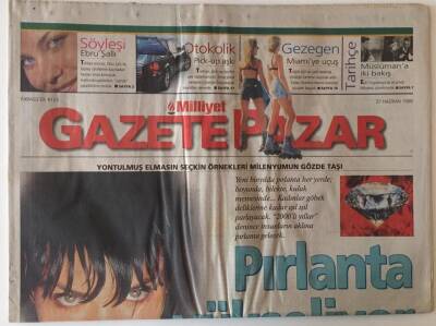 Milliyet Gazetesi Gazete Pazar Eki 27 Haziran 1999 - Pırlanta Yükseliyor , Ebru Şallı İle Söyleşi GZ20642 - 1