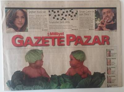 Milliyet Gazetesi Gazete Pazar Eki 30 Mayıs 1999 - Sinan Çetinin Son Filmi ! , Demet Şener Bende Şeytan Tüyü Var Diyor GZ22738 - 1