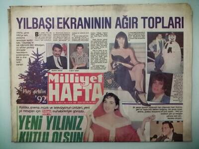 Milliyet Gazetesi Hafta Eki 29 Aralık 1992 Yılbaşı Ekranının Ağır Topları -GZ14947 - 1