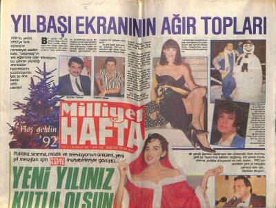 Milliyet Gazetesi Hafta Eki 29 Aralık914 Ocak 1992 - İbrahim Tatlıses, Coşkun Sabah, Hülya Avşar GZ78578 - 1