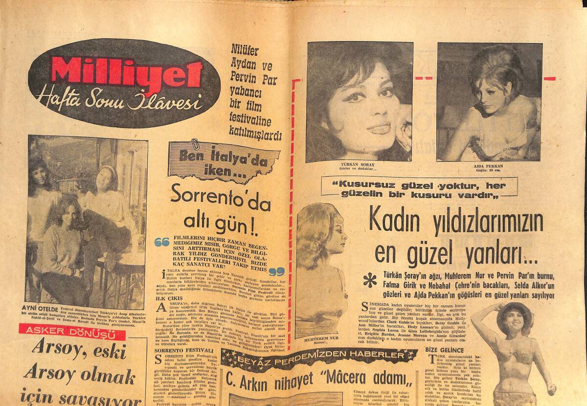 Milliyet Gazetesi Hafta Sonu İlavesi 17 Ekim 1965 - Kadın Yıldızların En Güzel Yanları - Milli Orkestra İzmir'e Gidiyor GZ138360 - 1