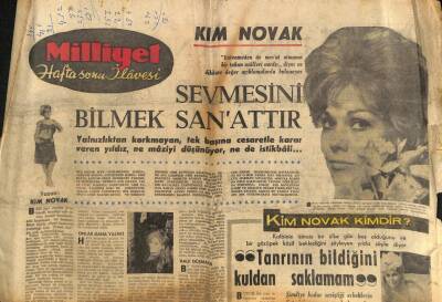 Milliyet Gazetesi Haftasonu Eki 3 Ocak 1965 - Kim Novak Kimdir ? GZ94271 - 1