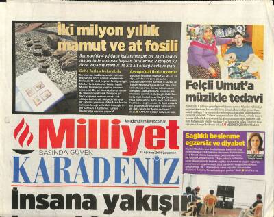 Milliyet Gazetesi Karadeniz Eki 13 Ağustos 2014 - İki Milyon Yıllık Mamut Ve At Fosili GZ116956 - 1