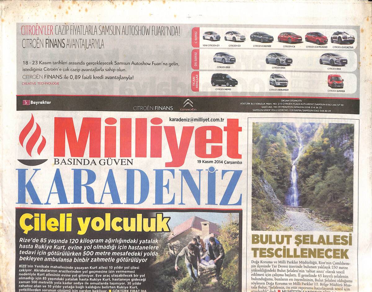 Milliyet Gazetesi Karadeniz Eki 19 Kasım 2014 - Cankurtaran Tüneli'nde Geri Sayım Başladı GZ135261 - 1
