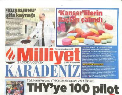 Milliyet Gazetesi Karadeniz Eki 22 Nisan 2015 - Cavit Ökten,THYye Pilot Yetiştireceğiz GZ104487 - 1