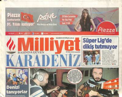 Milliyet Gazetesi Karadeniz Eki 29 Ekim 2014 - Samsun Ve Artvin İlleri Arasındaki Yaylalar Yeşil Yol Projesiyle Birbirine Bağlandı GZ105908 - 1
