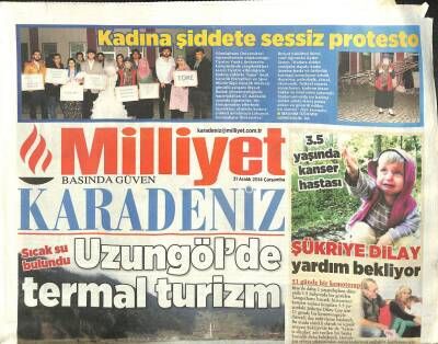 Milliyet Gazetesi Karadeniz Eki 31 Aralık 2014 - Uzungölde Termal Turizm , Sıcak Su Bulundu GZ105711 - 1