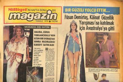 Milliyet Gazetesi Magazin Eki 1 Temmuz 1979 - Füsun Demirtaş , Kainat Güzellik Yarışmasına Katılmak İçin Avustralyaya Gitti GZ86326 - 1