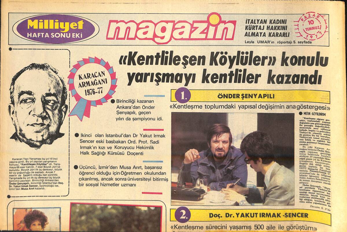 Milliyet Gazetesi Magazin Eki 10 Temmuz 1971 - Farrah Fawcett Sabıkalı Bir Hırsız - Meral Zeren İle Mini Röportaj GZ156589 - 1