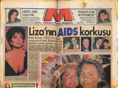 Milliyet Gazetesi Magazin Eki 12 Temmuz 1992 - Lizanın Aids Korkusu GZ61243 - 2