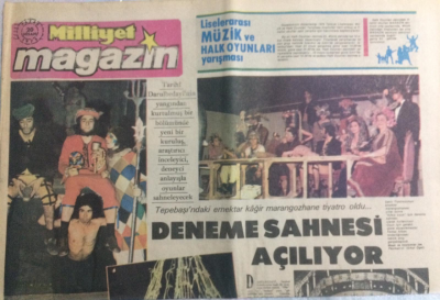 Milliyet Gazetesi Magazin Eki 20 Nisan 1975 - Liseler Arası Halk Oyunları Yarışması,Yer Yerinden Oynuyor GZ21575 - 1