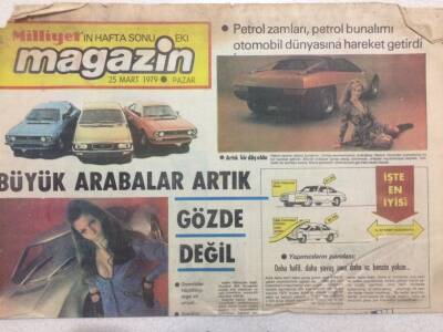 Milliyet Gazetesi Magazin Eki 25 Mart 1979 - Büyük Arabalar Artık Gözde Değil GZ52112 - 1
