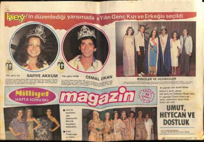 Milliyet Gazetesi Magazin Eki 30 Temmuz 1978 - Yılın Genç Kızı Safiye Akkum GZ75066 - 1