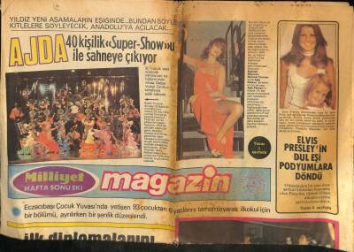 Milliyet Gazetesi Magazin Eki 6 Ağustos 1978 - Elvis Presleyin Dul Eşi Podyumlara Döndü GZ94272 - 1