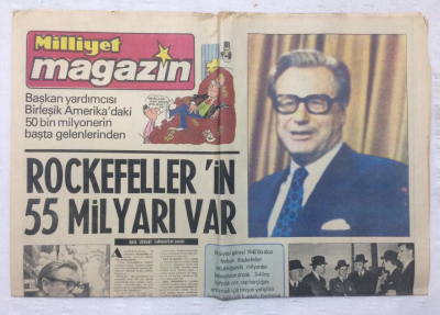 Milliyet Gazetesi Magazin Eki 6 Ekim 1974 - Rockefellerin 55 Milyarı Var - GZ17436 - 2