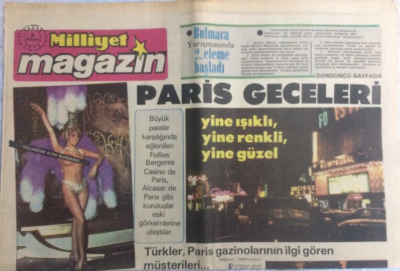 Milliyet Gazetesi Magazin Eki 6 Nisan 1975 - Türkler Paris Gazinolarının İlgi Gören Müşterileri GZ21571 - 1