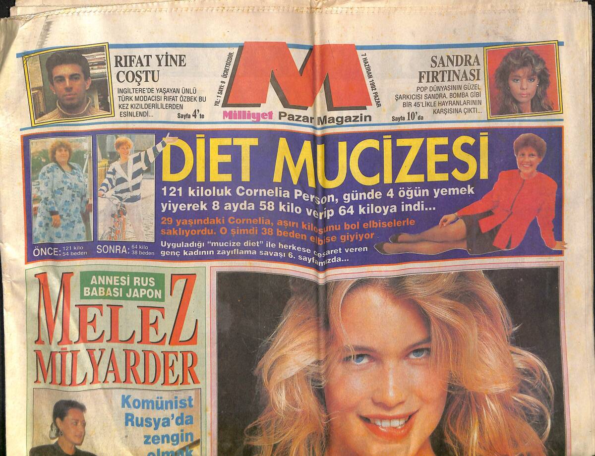 Milliyet Gazetesi Magazin Eki 7 Haziran 1992 - Hülya Avşar'ın İstediği Huzur Ve Sükunet - Gülay Pınarbaşı, Demet Akalın Dostluğu Bitti GZ152318 - 1
