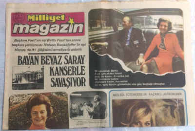 Milliyet Gazetesi Magazin Eki 8 Aralık 1974 - Bayan Beyaz Saray Kanserle Savaşıyor GZ21569 - 1