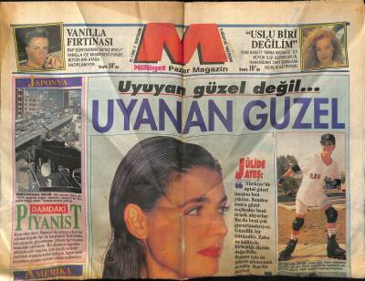 Milliyet Gazetesi Magazin Eki 9 Ağustos 1992 - Uyanan Güzel,Jülide Ateş GZ61241 - 1