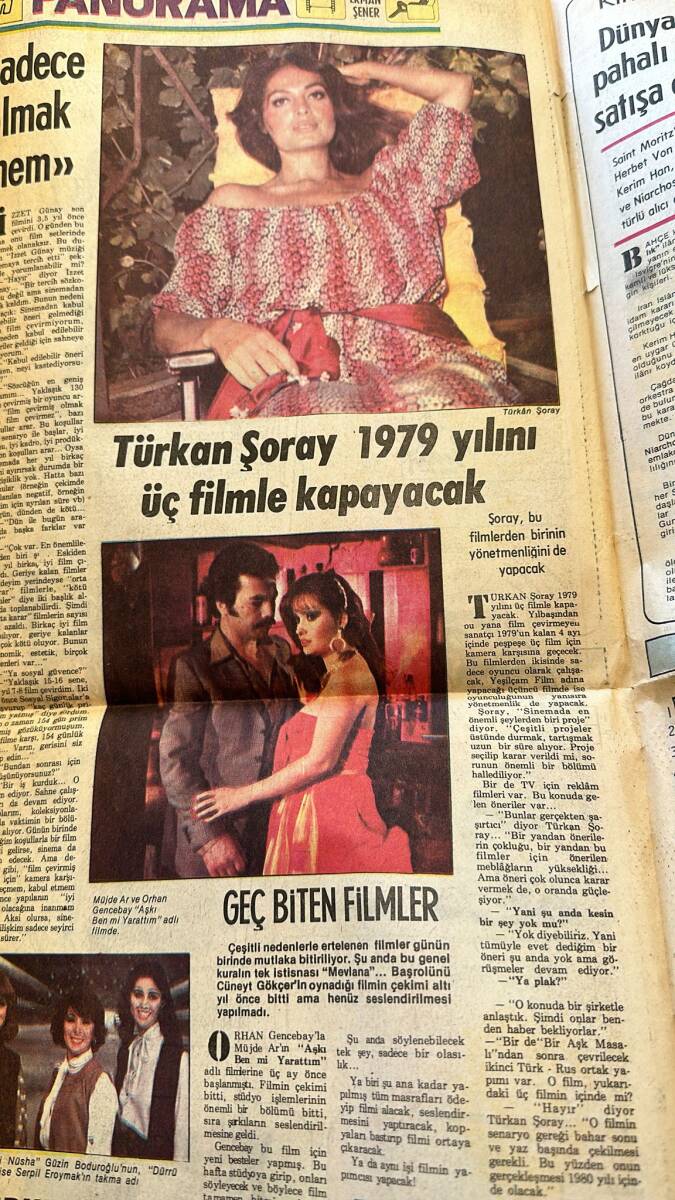 Milliyet Gazetesi Magazin Haftasonu Eki 2 Eylül 1979 - Türkan Şoray 1979 Yılını 3 Filmle Kapayacak - Müjde Ar-Orhan Gencebay * Aşkı Ben Mi Yarattım GZ138219 - 2