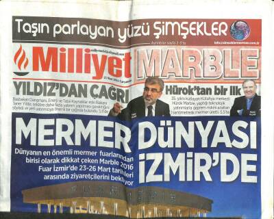 Milliyet Gazetesi Marble Eki 23 Mart 2016 - Taner Yıldızdan Çağrı GZ107150 - 1
