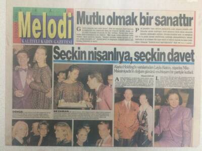 Milliyet Gazetesi Melodi Eki 13 Kasım 1990 - Leyla Alaton Nişanlısı Niko Maksimiyadis Doğum Günü Partisi GZ32811 - 1