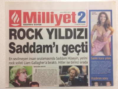 Milliyet Gazetesi Milliyet 11 Ocak 2001 - Şahsenem Affetmedi,Rock Yıldızı Saddamı Geçti GZ24602 - 1