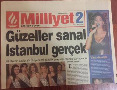 Milliyet Gazetesi Milliyet 2 Eki 17 Ocak 2001 - Güzeller Sanal İstanbul Gerçek GZ22877 - 1