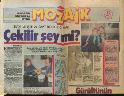 Milliyet Gazetesi Mozaik Eki 11 Mart 1990 - Nisa Serezli - Tolga Akıner Evde İşte 24 Saat Birlikte GZ61240 - 2