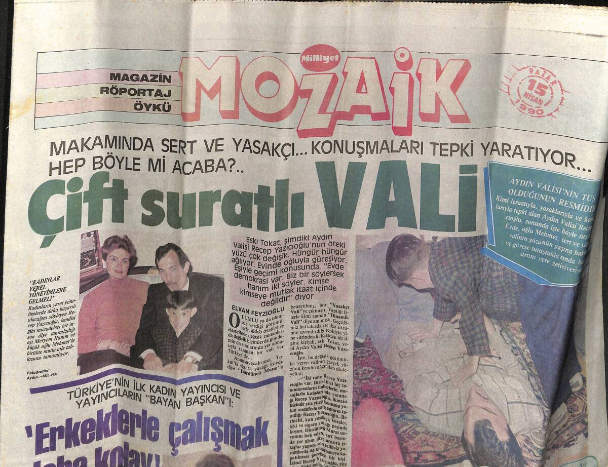 Milliyet Gazetesi Mozaik Eki 15 Nisan 1990 - Yıldızların Vergisi İle Yergisi: Türkan Şoray, Kadir İnanır, Ali Poyrazoğlu GZ152321 - 1
