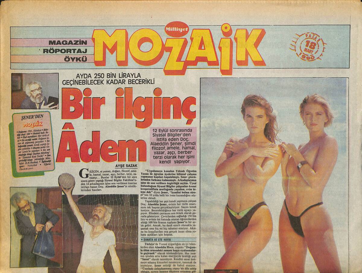 Milliyet Gazetesi Mozaik Eki 18 Mart 1990 - Türkiye'nin En Büyük Güzellik Yarışması GZ157958 - 1