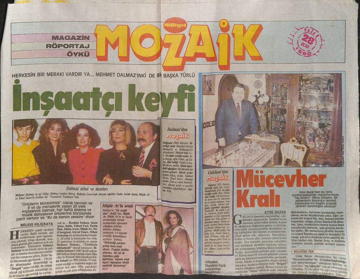 Milliyet Gazetesi Mozaik Eki 28 Ocak 1990 - Orhan Gencebay İle Hem Dostluk , Hem Ticaret GZ152450 - 1