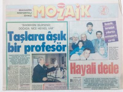 Milliyet Gazetesi Mozaik Eki 6 Mayıs 1990 - Taşlara Aşık Bir Profösör GZ42364 - 1