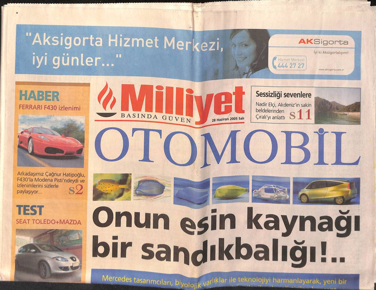 Milliyet Gazetesi Otomobil Eki 28 Haziran 2005 - Ferrari F430 İzlenimi - Yeni VW Polo GZ155933 - 1