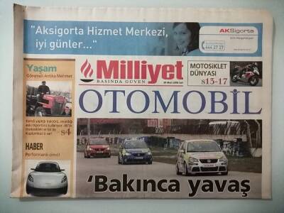 Milliyet Gazetesi Otomobil Eki 28 Mart 2006 Bakınca Yavaş Gibi Görünüyor -GZ14773 - 1