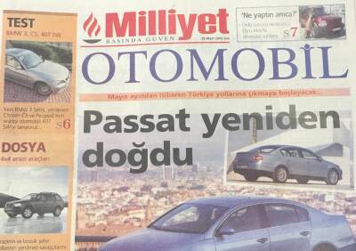 Milliyet Gazetesi Otomobil Eki 29 Mart 2005- Passat Yeniden Doğdu GZ36452 - 1