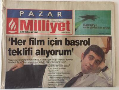 Milliyet Gazetesi Pazar Eki 1 Temmuz 2001 - Okan Bayülgen Her Film İçin Başrol Teklifi Alıyorum GZ22236 - 1