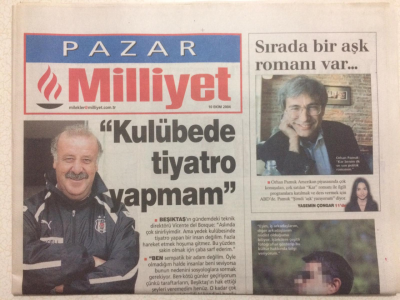 Milliyet Gazetesi Pazar Eki 10 Ekim 2004 - Orhan Pamuk Sırada Bir Aşk Romanı Var GZ24917 - 1