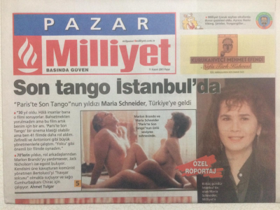 Milliyet Gazetesi Pazar Eki - 11 Kasım 2001 - Pariste Son Tangonun Yıldızı Maria Schneider Türkiyeye Geldi GZ24404 - 1