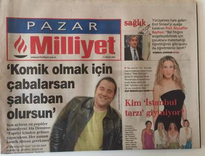 Milliyet Gazetesi Pazar Eki 11 Nisan 2004 - Ata Demirel Komik Olmak İçin Çabalarsan Şaklaban Olursun GZ20601 - 1