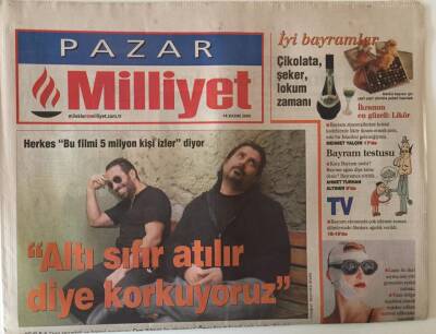 Milliyet Gazetesi Pazar Eki 14 Kasım 2004 - G.O.R.A Cem Yılmaz , Herkes Bu Filmi 5 Milyon Kişi İzler Diyor GZ20603 - 1