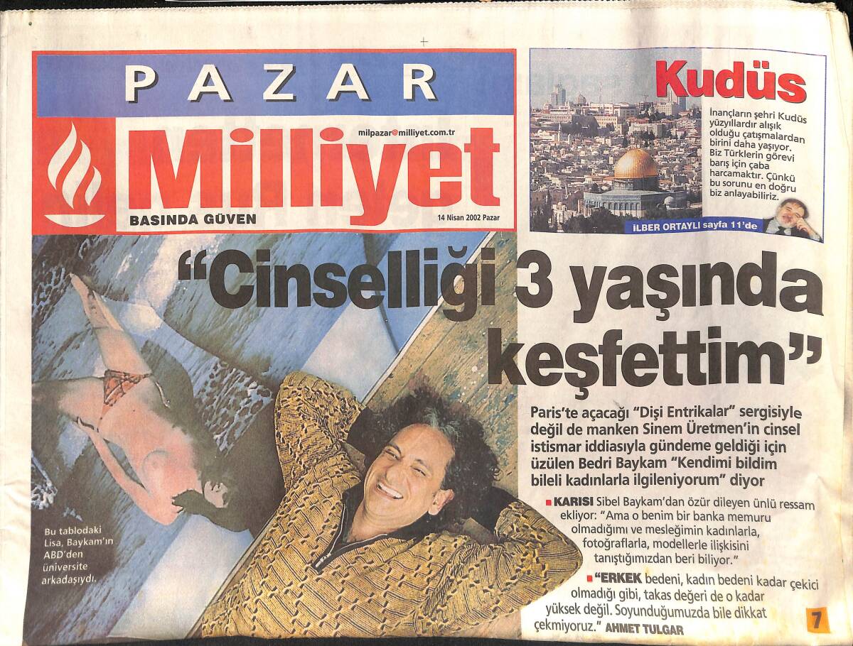 Milliyet Gazetesi Pazar Eki 14 Nisan 2002 - Göcek Marinasının Genel Müdürü Bruno Meier Birkaç Haftalığına Geldiği Türkiye'de 16 Yıldır Yaşıyor GZ155924 - 1