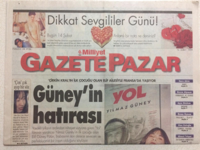 Milliyet Gazetesi Pazar Eki 14 Şubat 1999 - Yılmaz Güneyin Hatırası GZ24538 - 1