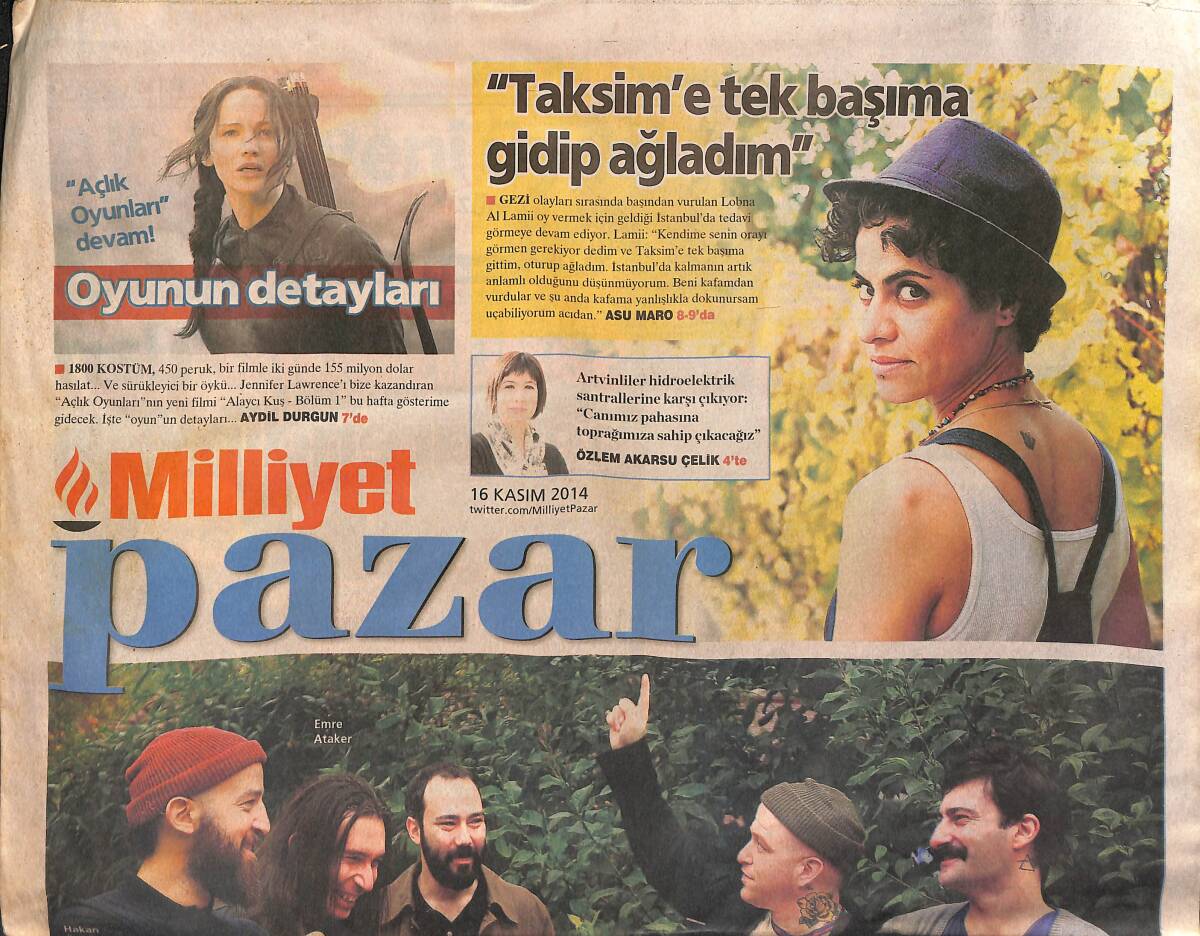 Milliyet Gazetesi Pazar Eki 16 Kasım 2014 - Türkan Şoray Sette Her zaman Aynaya Bakardı - Trakya Şarabı Atağa Kalktı GZ154645 - 1