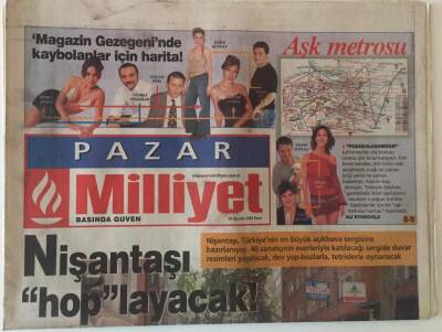 Milliyet Gazetesi Pazar Eki 18 Ağustos 2002 - Sinan Çetin İle Söyleşi Benim Gibi Bir Korsan Eve Bağlanmamalı GZ22253 - 1