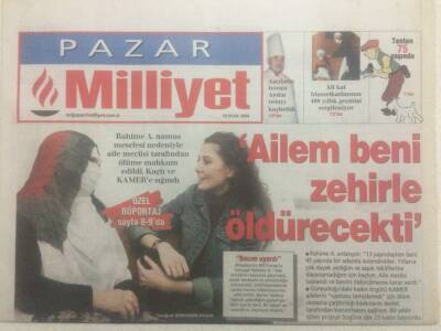 Milliyet Gazetesi Pazar Eki 18 Ocak 2004 - Ailem Beni Zehirle Öldürecekti GZ38019 - 1