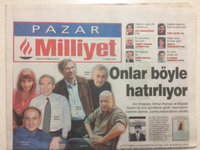 Milliyet Gazetesi Pazar Eki 21 Aralık 2003 - Anı Kitapları Orhan Pamuk Ve Müjdat Gezen İle Gündemde GZ24905 - 1