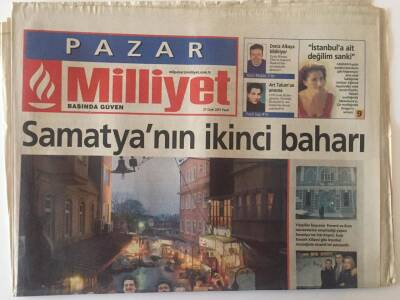 Milliyet Gazetesi Pazar Eki 21 Ocak 2001 - Samatyanın İkinci Baharı , Zuhal Olcay Bizim Toplumumuz Gözyaşı Sever GZ22577 - 1